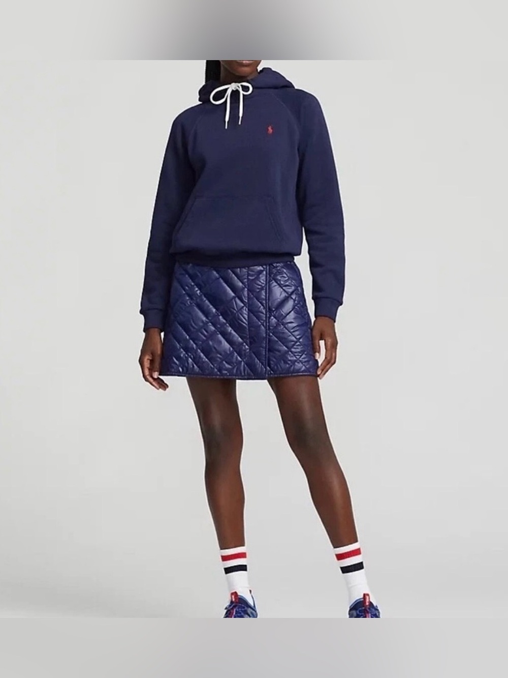 Ralph Lauren Black Label Quilted Navy Mini Skirt RLX couture NWTs!